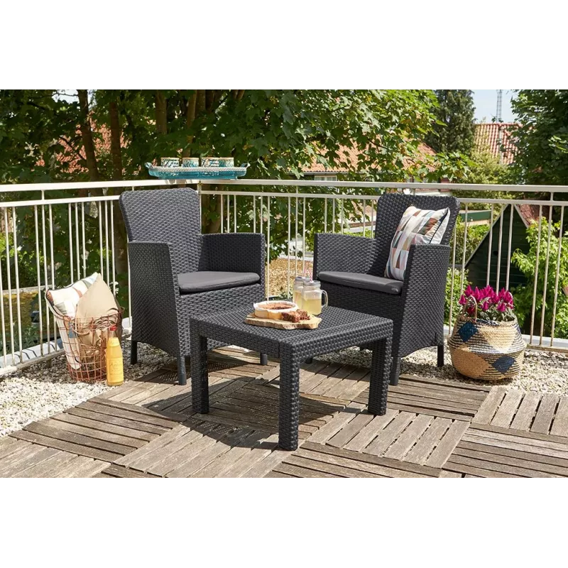 KETER Gartenmöbel-Set Salvador Balkon-Set grau
