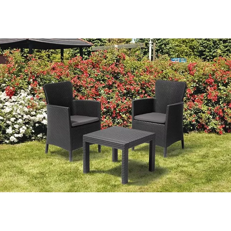 KETER Gartenmöbel-Set Salvador Balkon-Set grau