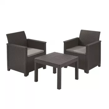 KETER Gartenmöbel-Set Elodie Balkonset mit Tisch Classic grau