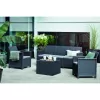 KETER Gartenmöbel-Set Elodie 5-Sitzer mit Tisch/Aufbewahrungsbox grau