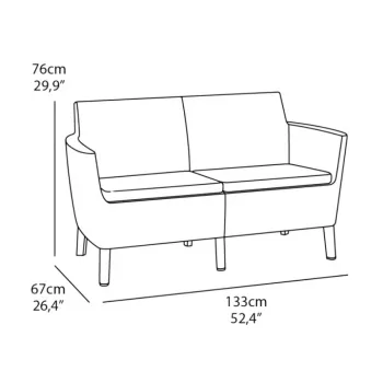 KETER Salemo 2-Sitzer Sofa braun