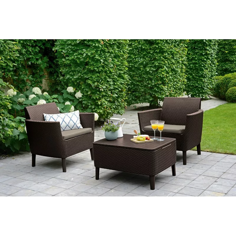 KETER Gartenmöbel-Set Salemo Balkon-Set braun