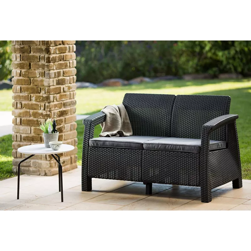 KETER Garten-Sofa Doppel-Corfu Love Seat grau