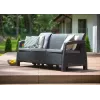 KETER Corfu Love Seat Max dreifache Garten-Sofa grau