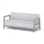 KETER Gartensofa Dreisitzer Scandi Linea 3-Sitzer Sofa hellgrau/dunkelstahlgrau