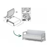 KETER Gartensofa Dreisitzer Scandi Linea 3-Sitzer Sofa hellgrau/dunkelstahlgrau