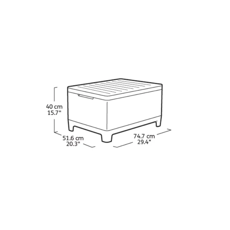 KETER Gartentisch/Aufbewahrungsbox Scandi Storage Table hellgrau/dunkelstahlgrau