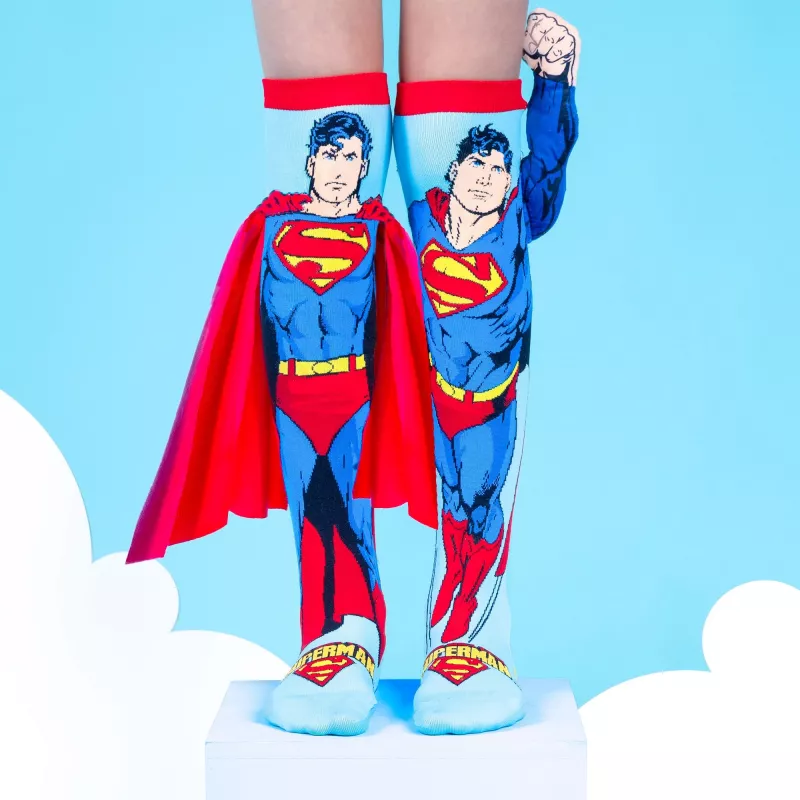 MADMIA Kinder Kniestrümpfe Socken Superman Umhang Arm 3D DC Comics / Ms001