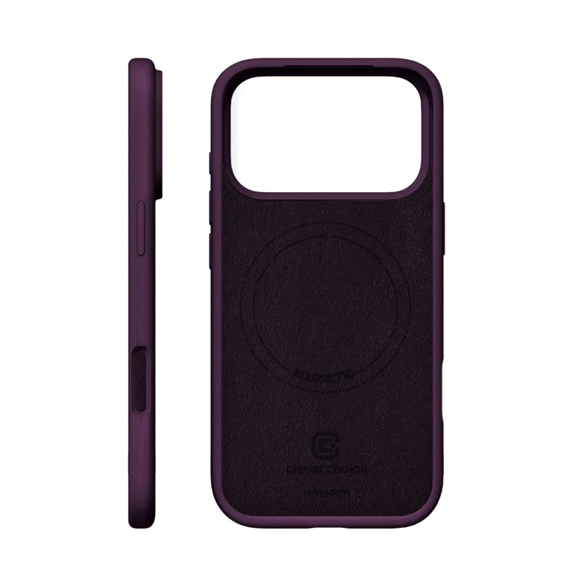 Crong Color Cover Magnetic - MagSafe-Hülle iPhone 18 Pro / 17 Pro (pflaumenfarben)