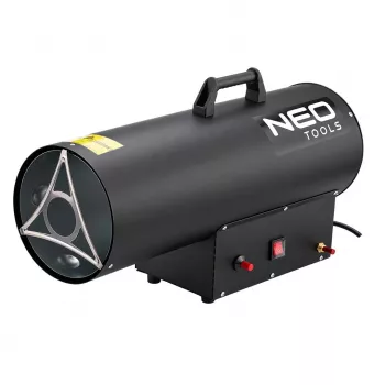 NEO TOOLS 90-085-01 Gasheizung 50 kW mit Thermostat, IPX4, LPG, 1000 m³/h Luftstrom, inklusive Regler und Schlauch