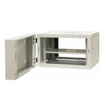 EMITER EM/AH6506 19 inch 6U Wandmontage-Netzwerkschrank, gehärtete Glastür, 600×550×370 mm, Schwarz