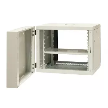 EMITER EM/AH6509 19 Zoll 9U Wandmontage-Split-Gehäuse mit gehärteter Glastür, 600x550x500 mm, Schwarz
