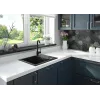 DEANTE ZQJ N11A 1-Schalen-Granitspüle mit Abtropffläche, Graphit