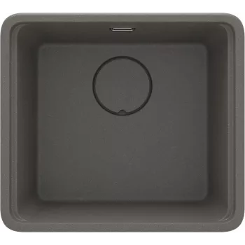 DEANTE ZKM_T10A 1-Becken Granit-Verbundstoff Küchenspüle mit Abtropffläche, Graphit