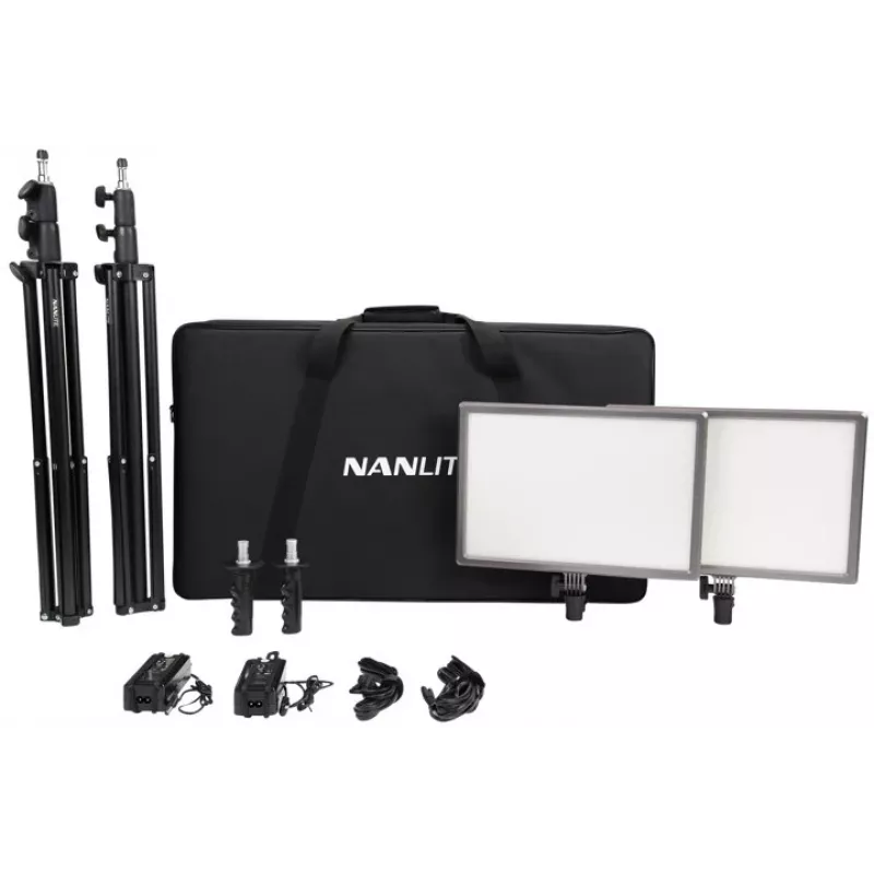 Nanlite LUMIPAD 25 2KIT Bi-Color LED-Panel-Kit mit Stativen und Tasche