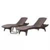 KETER Pacific Sonnenliegen-Set 2 Stk. + Tisch braun