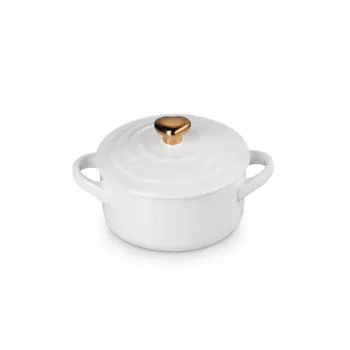 LE CREUSET Mini Cocotte Steingutform Ø10cm weiß