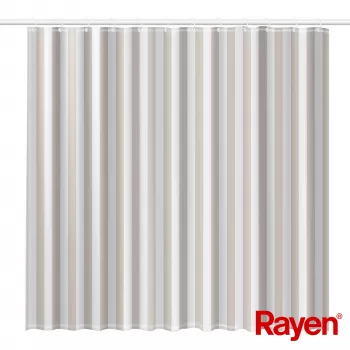 RAYEN Duschvorhang 180x200cm weiß/beige, PEVA