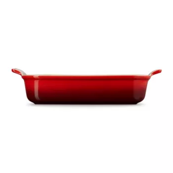 LE CREUSET Rechteckige Auflaufform Heritage Steingut 32x24cm / 4L rot