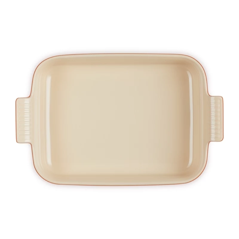 LE CREUSET Rechteckige Auflaufform Heritage Steingut 32x24cm / 4L rot