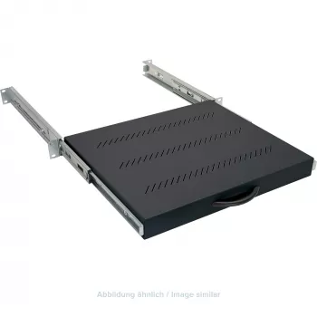 TRITON RAB-UP-X20-A1 1U 19 Zoll ausziehbarer Rackboden, 550mm tief, 45kg Traglast, Schwarz