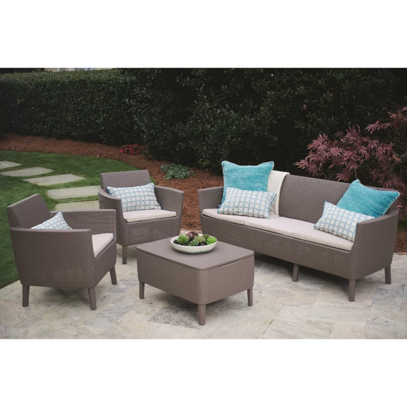 KETER Gartenmöbel-Set Salemo 3-Sitzer-Set beige