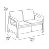 KETER Garten-Sofa Doppel Corfu Love Seat braun