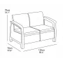 KETER Garten-Sofa Doppel Corfu Love Seat braun