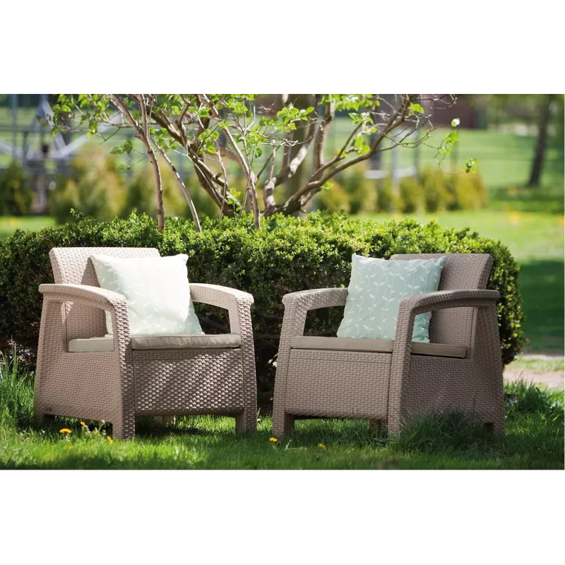 KETER Gartenstühle Corfu Duo Set beige