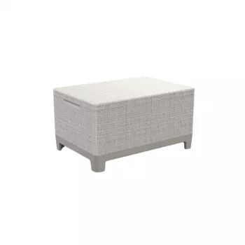 KETER Gartentisch/Aufbewahrungsbox Scandi Storage Table kieselgrau/hellbeige