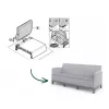 KETER Gartensofa Zweisitzer Scandi Form 3-Sitzer Sofa hellgrau/dunkelstahlgrau