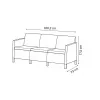 KETER Gartensofa Zweisitzer Scandi Form 3-Sitzer Sofa hellgrau/dunkelstahlgrau