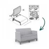 KETER Gartensofa Zweisitzer Scandi Form 2-Sitzer Sofa hellgrau/dunkelstahlgrau
