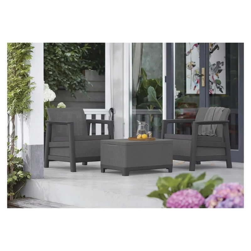 KETER Gartenmöbel-Set Scandi Linea Balkon-Set grau