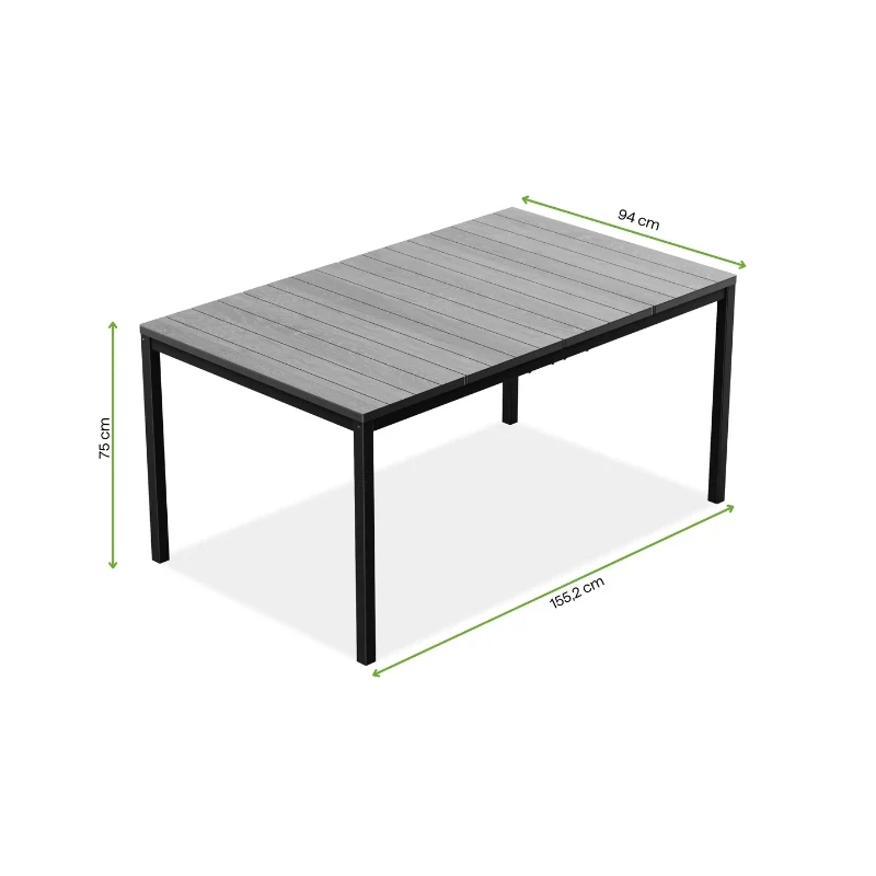 KETER Gartentisch Deco Porto Nova 160 Eschenholz-Optik/Schwarz