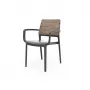 KETER Gartenstuhl Deco Porto Sessel Eschenholz-Optik/Grau