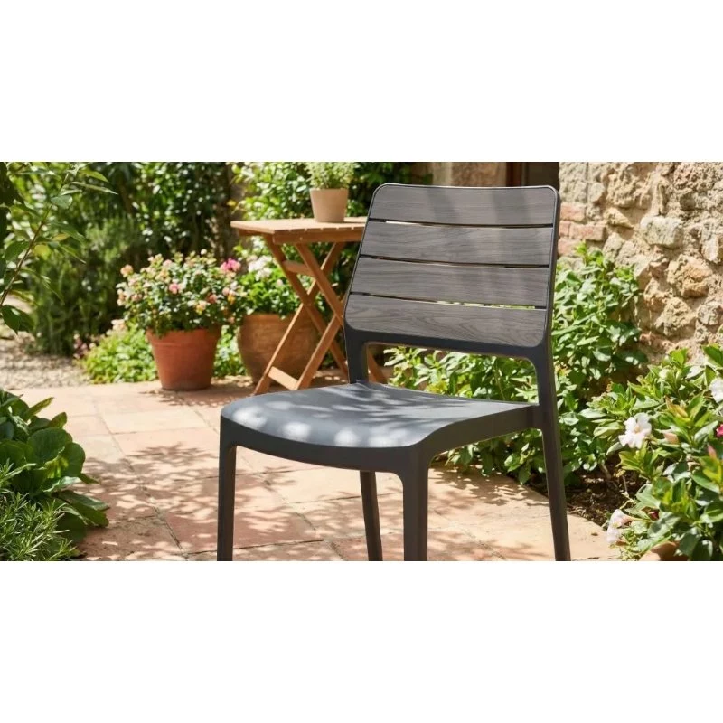 KETER Gartenstuhl Deco Porto hellgrau/grau