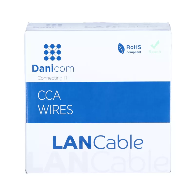 DSIT CAT5e U/UTP 50m Massivkabel CCA als Rolle, Grau (DC-UTP5CCA50S-GRY)