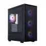 Zalman S6 ATX Mid Tower PC-Gehäuse, 3 x 140mm + 1 x 120mm Fixed RGB-Lüfter, Tempered Glass, Schwarz