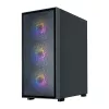 Zalman S6 ATX Mid Tower PC-Gehäuse, 3 x 140mm + 1 x 120mm Fixed RGB-Lüfter, Tempered Glass, Schwarz