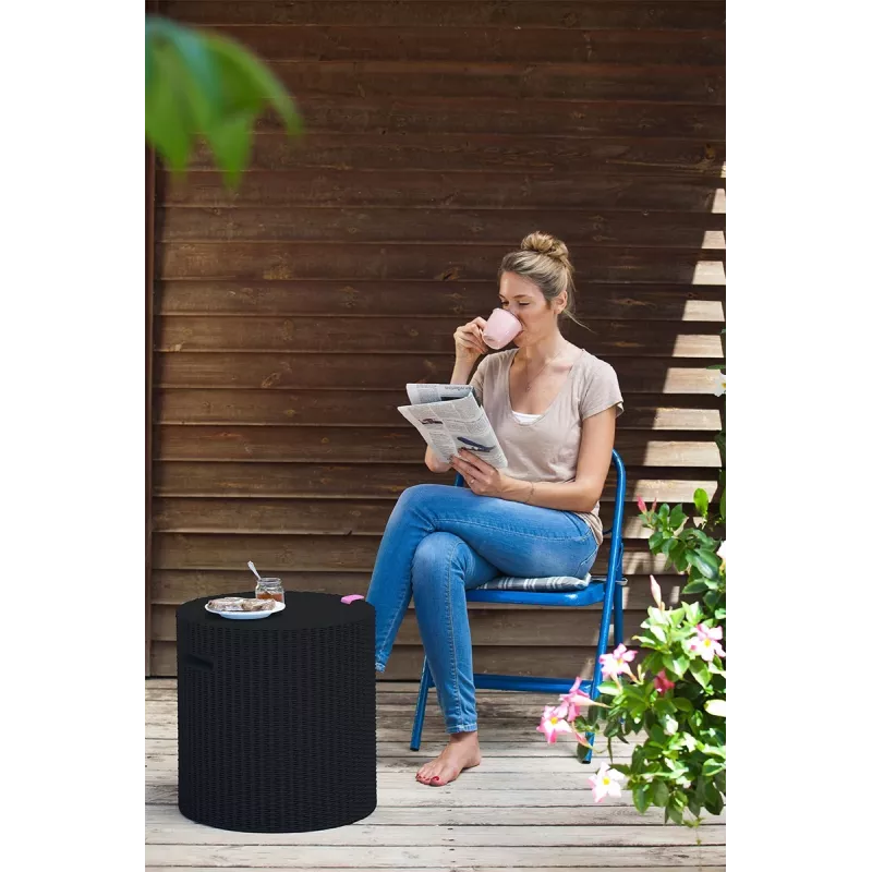 KETER Gartentisch/Aufbewahrungsbox Cool Stool braun