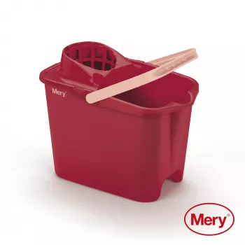 MERY Eimer 14L mit Druckknopf rot