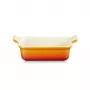 LE CREUSET Rechteckige Auflaufform Heritage Steingut 19x14cm / 1,1L orange