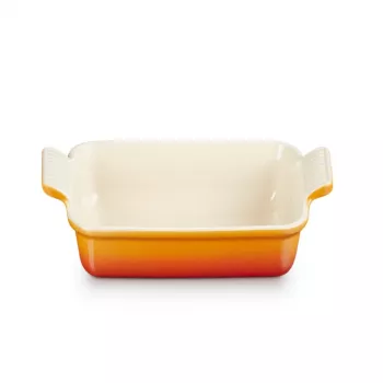 LE CREUSET Rechteckige Auflaufform Heritage Steingut 19x14cm / 1,1L orange