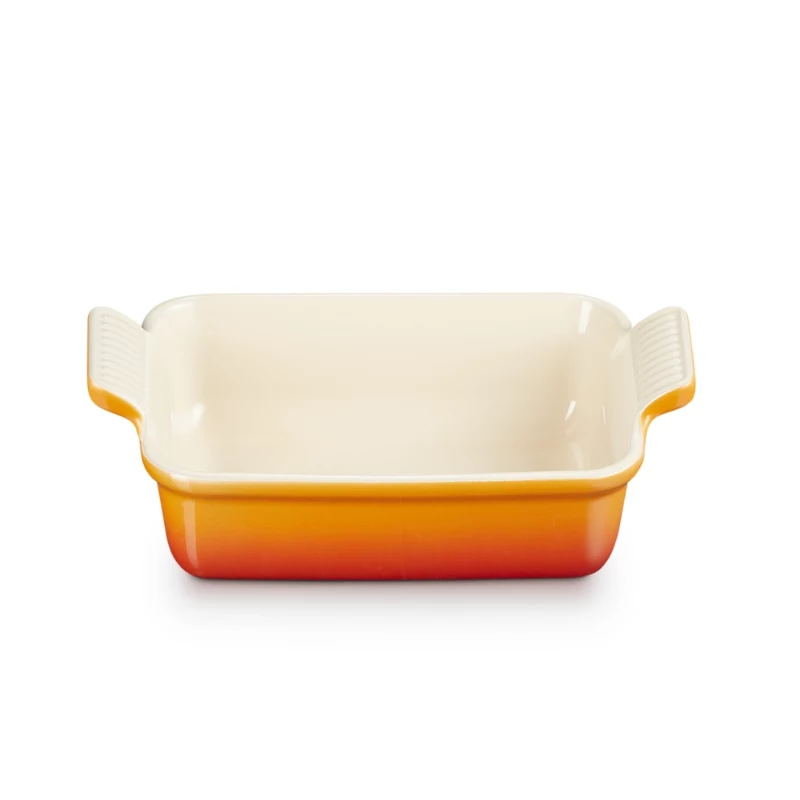 LE CREUSET Rechteckige Auflaufform Heritage Steingut 19x14cm / 1,1L orange