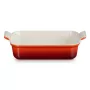 LE CREUSET Rechteckige Auflaufform Heritage Steingut 26x19cm / 2,4L rot
