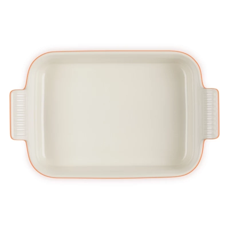 LE CREUSET Rechteckige Auflaufform Heritage Steingut 26x19cm / 2,4L rot