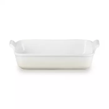 Le Creuset Rechteckige Heritage Steinzeug Auflaufform 32x24cm / 4L weiß