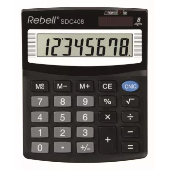 Rebell SDC408 Halb-Desktop-Taschenrechner, 8-stellig, Schwarz