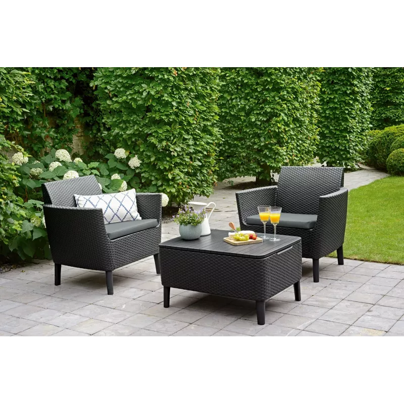 KETER Gartenmöbel-Set Salemo Balkon-Set grau